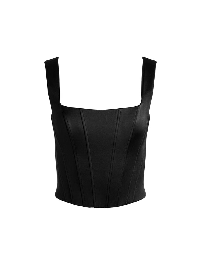 LILIANNA CORSET TOP - BLACK