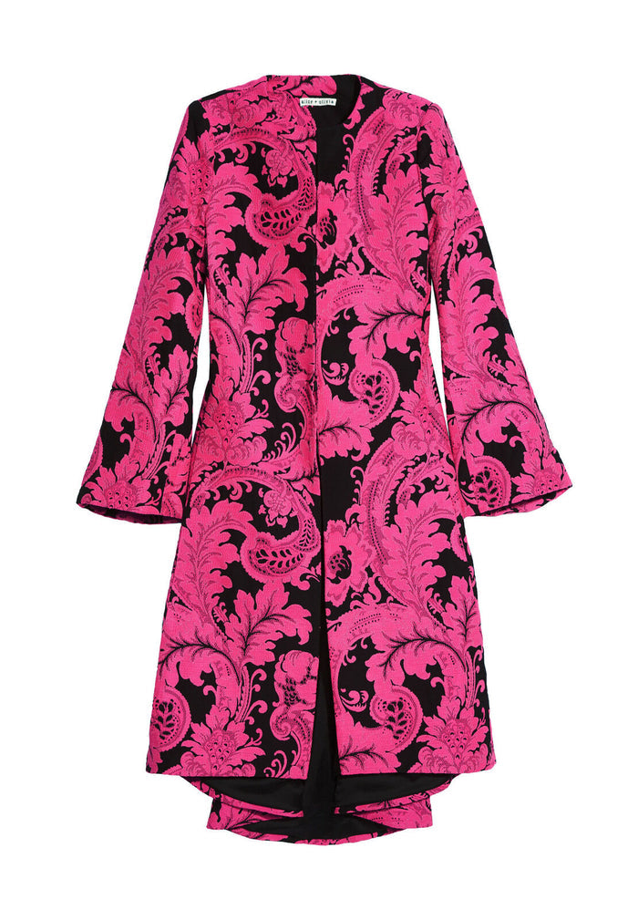 LIZA BELLSLV CLLRLLS MDLT COAT - BLACK/FUCHSIA