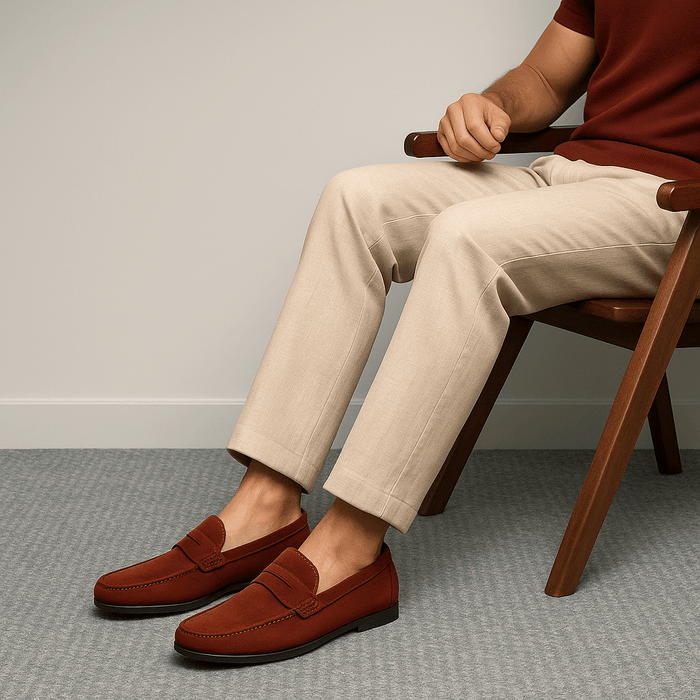 Loafers Men Suede Slip On Comfortable Casual Shoes