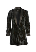 LOLA FITTED VELVET BLAZER - BLACK