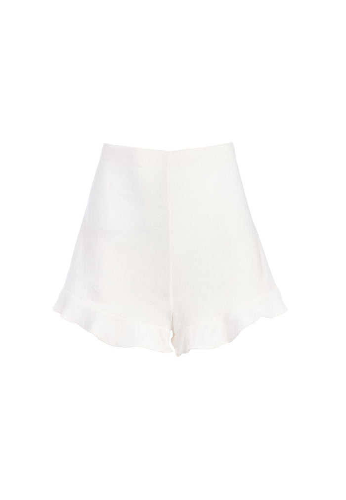 LONDON RUFFLED SHORT - OFF WHITE