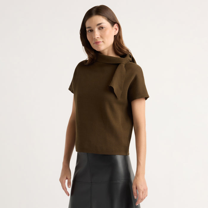 Lorinda Scarf-Neck Sweater Top