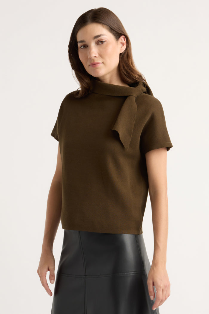 Renée | Lorinda Scarf-Neck Sweater Top in Size Small