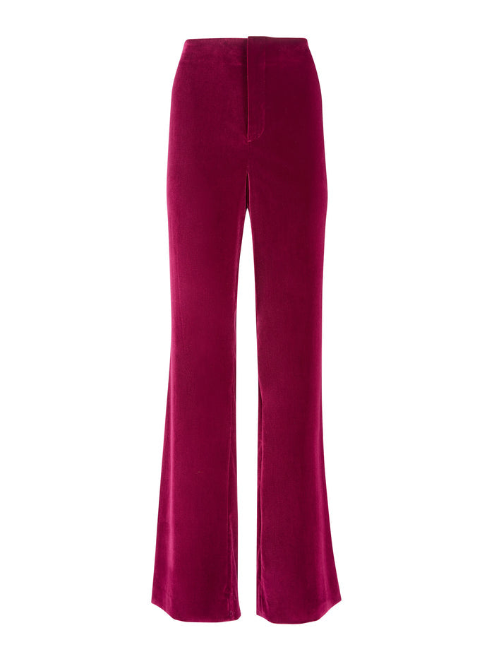 LORINDA SUPER HIGH WAISTED PANT - MERLOT