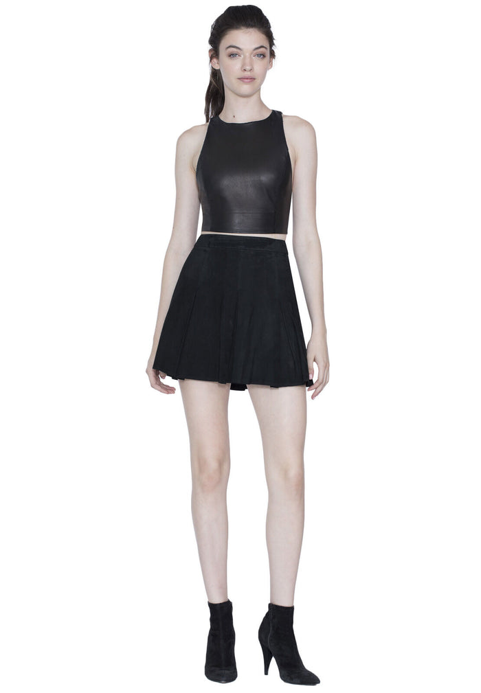 LORITA LTR CROPPED FITTED TANK - BLACK