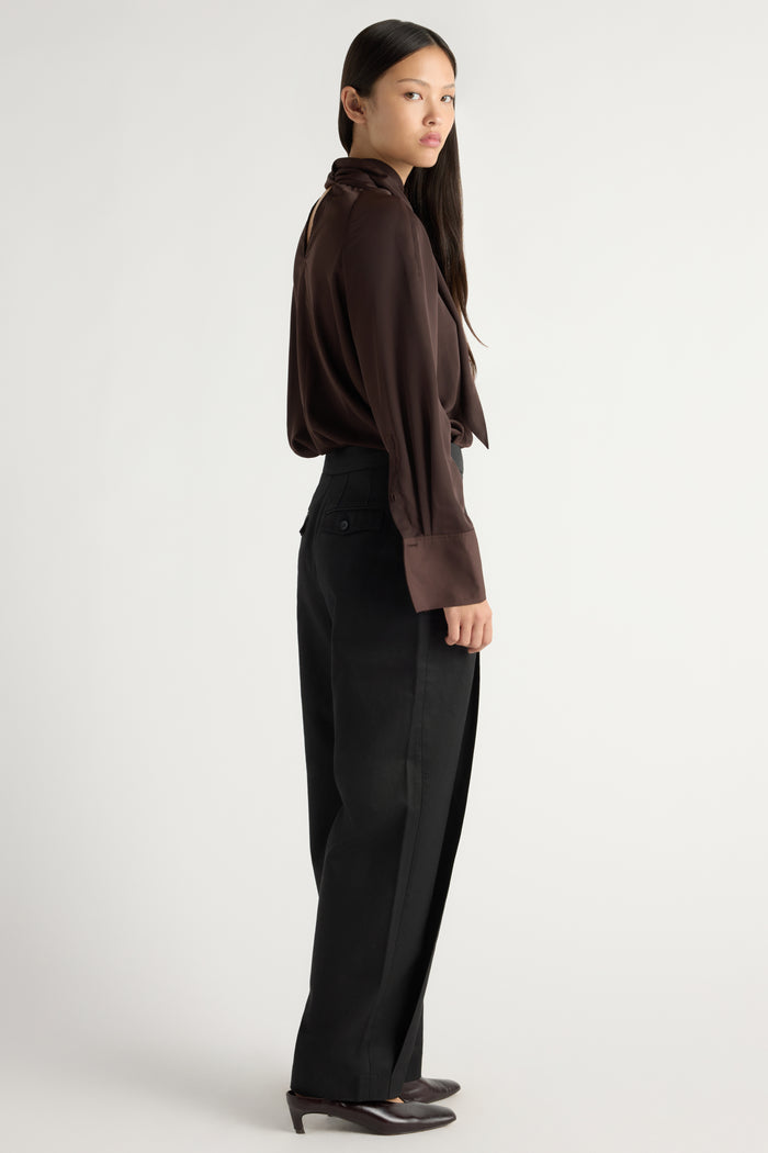 May-Li | Lucia Tailored Barrel-Leg Pant in Size Small