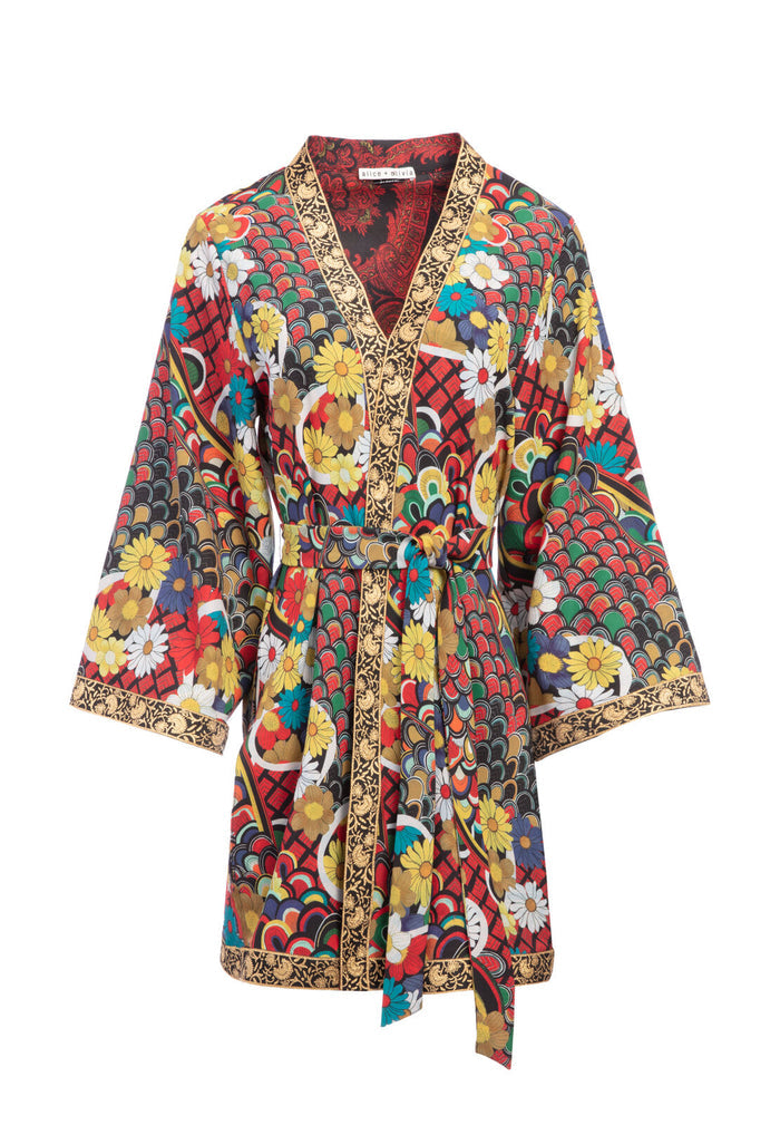 LYNN RVRSBL SHRT KIMINO W BLT - FLORAL MELODY MULTI