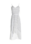 MABLE MDLNGTH RFFL MCK WRP DRS - SOFT WHITE MONO DOT-LARGE