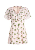 MACALL RUFFLE SHORT SLV ROMPER - MINI PALM