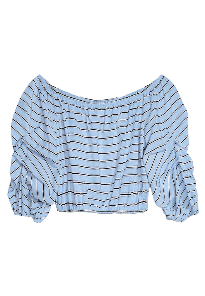 MAGNOLIA OFF SHLDR BLSN CRP TP - OXFORD BLUE