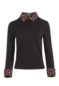 MALEE SWEATER WITH COLLAR - RAINBOW STACE FACE/BLACK