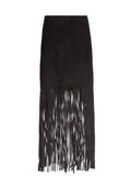 MALINA SUEDE HIGHLOW FRNG SKRT - BLACK
