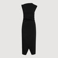 Manon Asymmetric-Neck Ruched Dress (Petite)