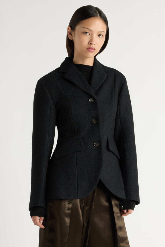 May-Li | Marina Wool-Blend Sculpted Blazer in Size Small