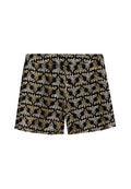 MARISA EMBR BK ZIP SHORTS - BLACK/GOLD