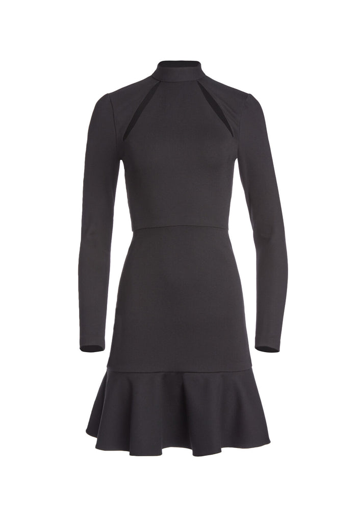 MARISELA MOCK NK CUTOUT DRESS - BLACK