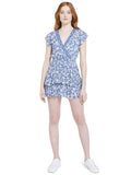 MARISKA FLORAL SKORT ROMPER - DITSY BORDER