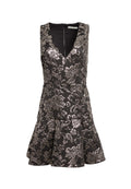 MARLEEN SILVER MINI DRESS - BLK/SILVER