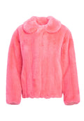 MARTEL FAUX FUR BOXY COAT - ROSE