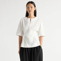 May-Li | Maryam Cotton Poplin Sculpted Blouse in Size Small