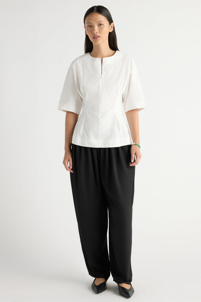 May-Li | Maryam Cotton Poplin Sculpted Blouse in Size Small
