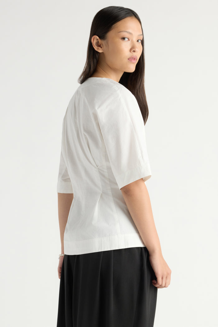May-Li | Maryam Cotton Poplin Sculpted Blouse in Size Small