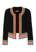MEEMEE EMBR CARDIGAN - BLACK/MULTI