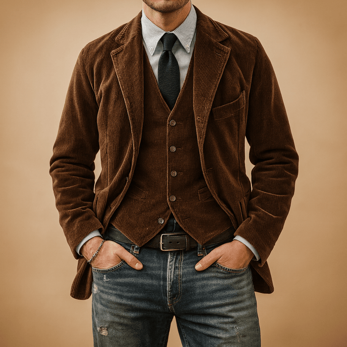 Men Jacket | Corduroy Design with Pockets for All Season