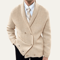 Men's Cardigan — Shawl Collar Double Breasted Knit Design