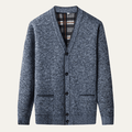 Men's Cardigan — V-Neck Button Front Regular Fit Knit Design