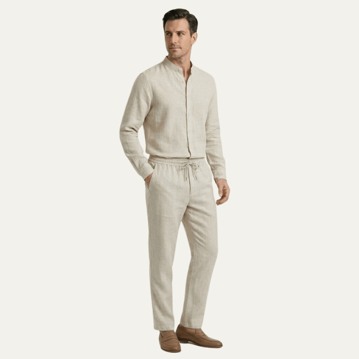 Men's Clothing Set — Loose Fit Long Sleeve Button Closure