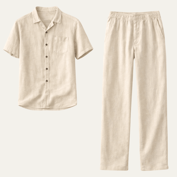 Men's Clothing Set — Loose Fit Two-Piece Full Length Trousers