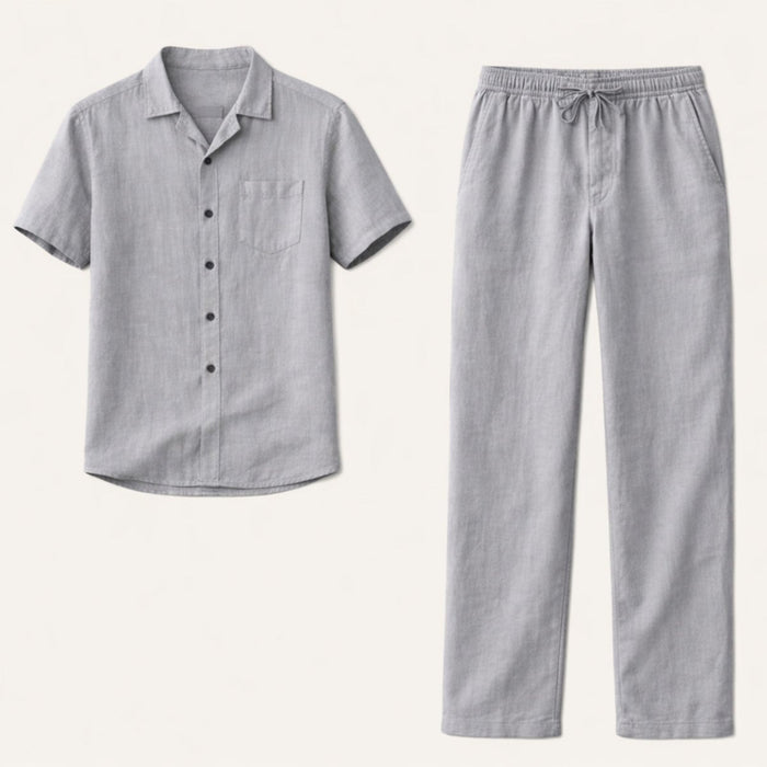 Men's Clothing Set — Loose Fit Two-Piece Full Length Trousers