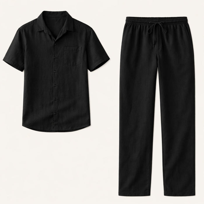 Men's Clothing Set — Loose Fit Two-Piece Full Length Trousers