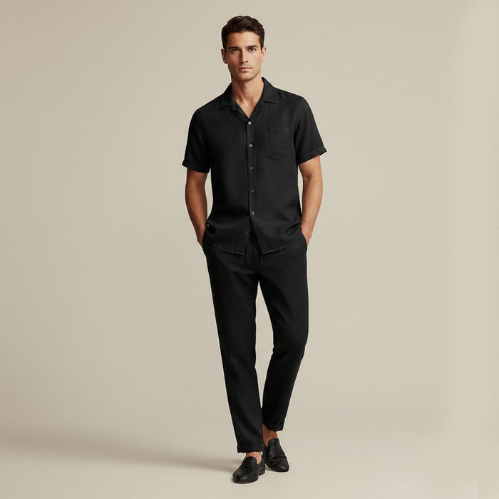 Men's Clothing Set — Relaxed Fit Textured Shirt & Trousers