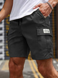 Men's Linen Cargo Shorts - Loose Fit Knee Length Drawstring Waist