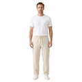 Men's Linen Cargo Trousers - Wide Fit Multi Pocket Design