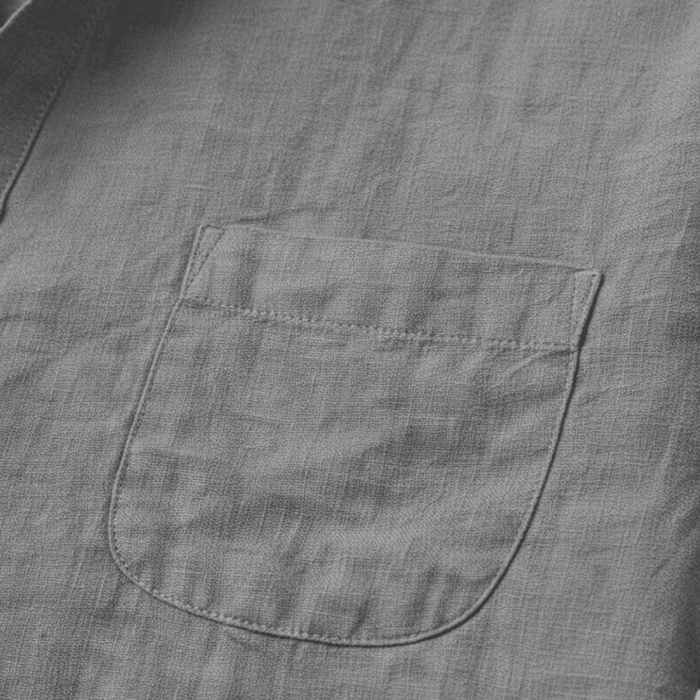 Men's Linen Shirt - Relaxed Fit Short Sleeve Henley Neck