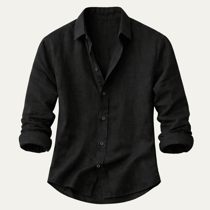 Men's Linen Shirt - Tailored Fit Full Button Placket