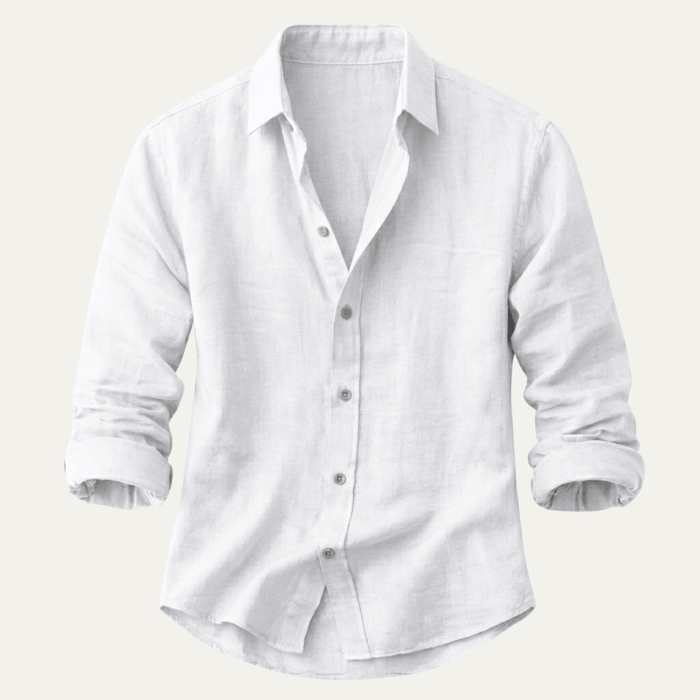Men's Linen Shirt - Tailored Fit Full Button Placket