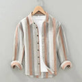 Men's Linen Shirt -Relaxed Fit Long Sleeve Button Closure
