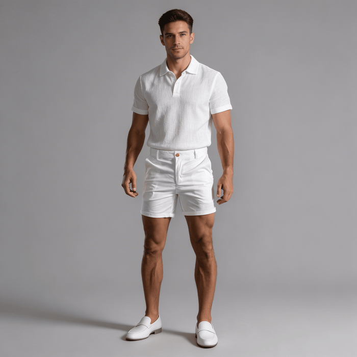 Men's Linen Shorts - Contoured Fit Tailored Shape Short Length