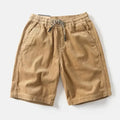 Men's Linen Shorts - Relaxed Fit Above Knee Elastic Waistband