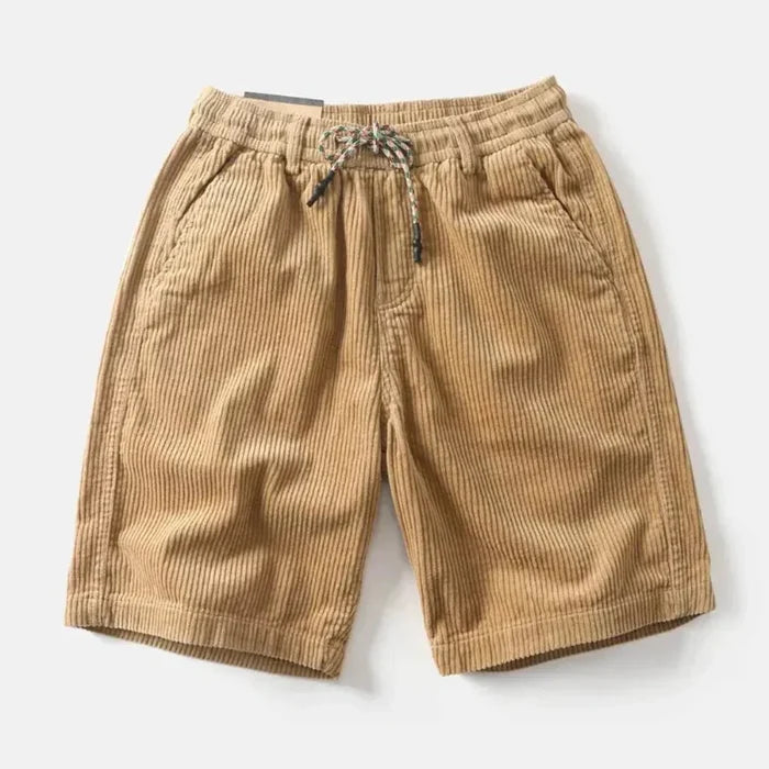 Men's Linen Shorts - Relaxed Fit Above Knee Elastic Waistband