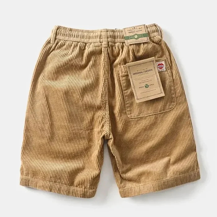 Men's Linen Shorts - Relaxed Fit Above Knee Elastic Waistband