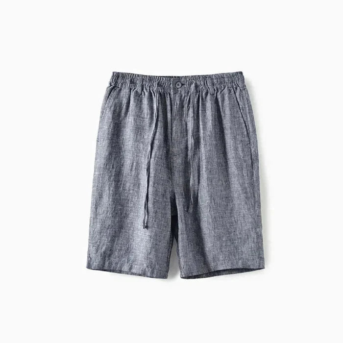 Men's Linen Shorts - Relaxed Fit Elasticated Drawstring Waistband
