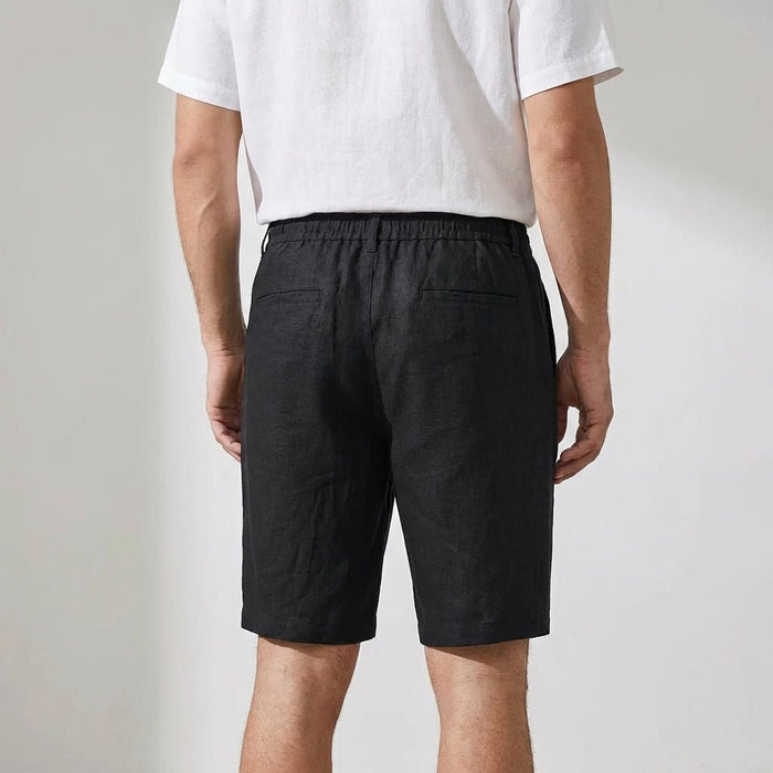 Men's Linen Shorts - Relaxed Fit Elasticated Drawstring Waistband
