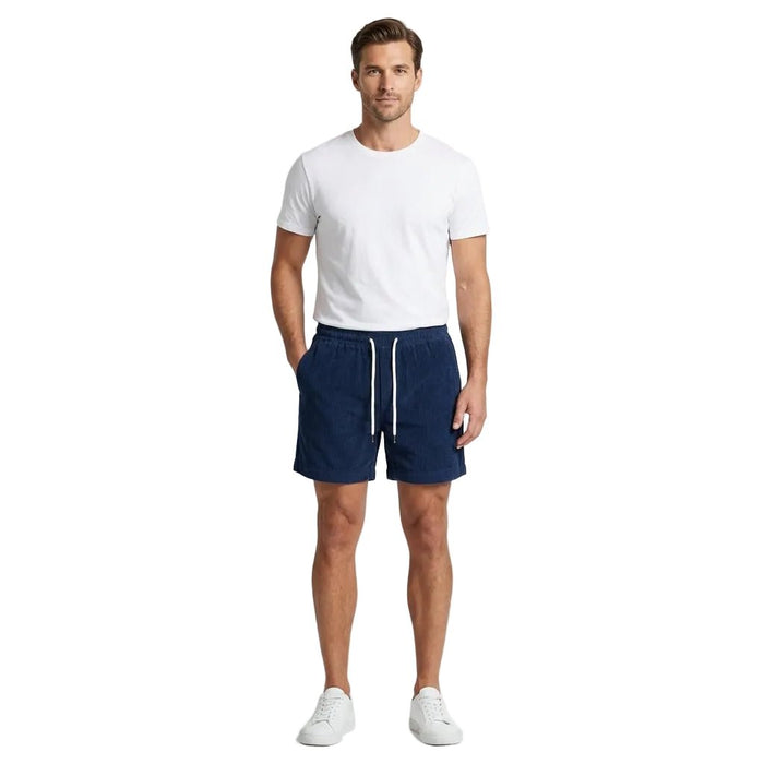 Men's Linen Shorts - Relaxed Fit Mid Length Elastic Waistband