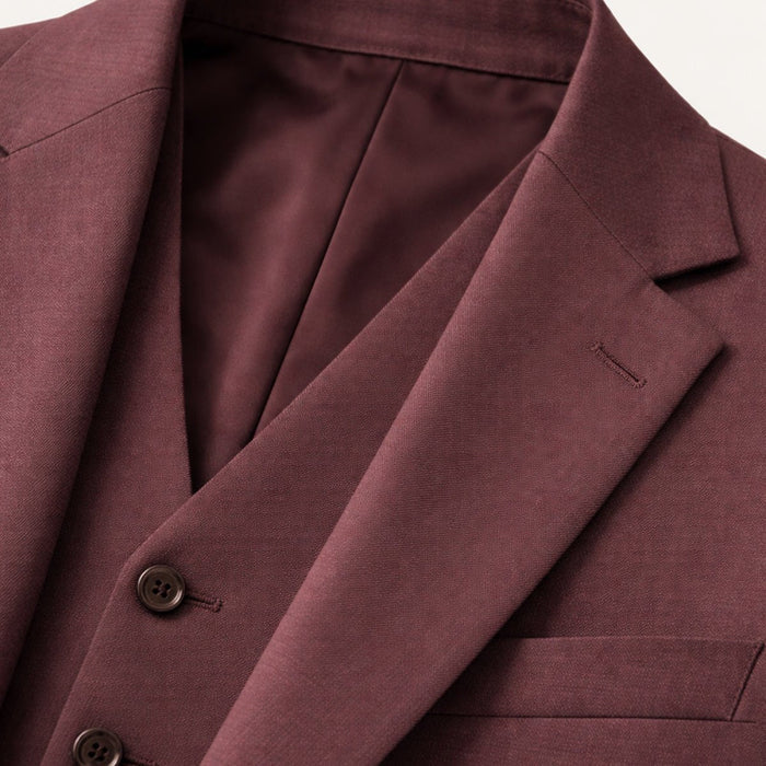 Men's Linen Three-Piece Suit - Tailored Fit Jacket Waistcoat & Trousers