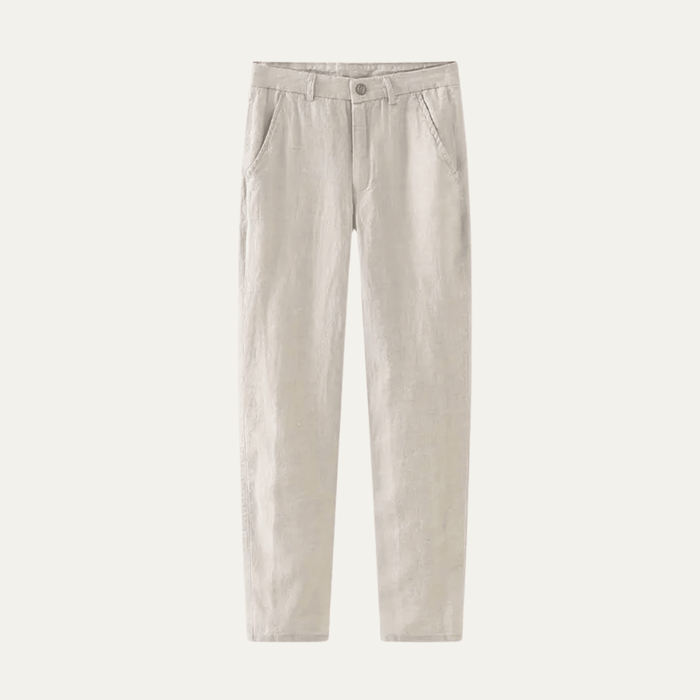 Men's Linen Trousers - Relaxed Fit Straight Leg Minimal